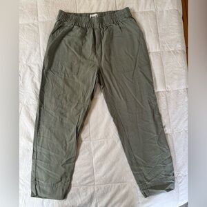 Pact Olive Cropped Utility Pants